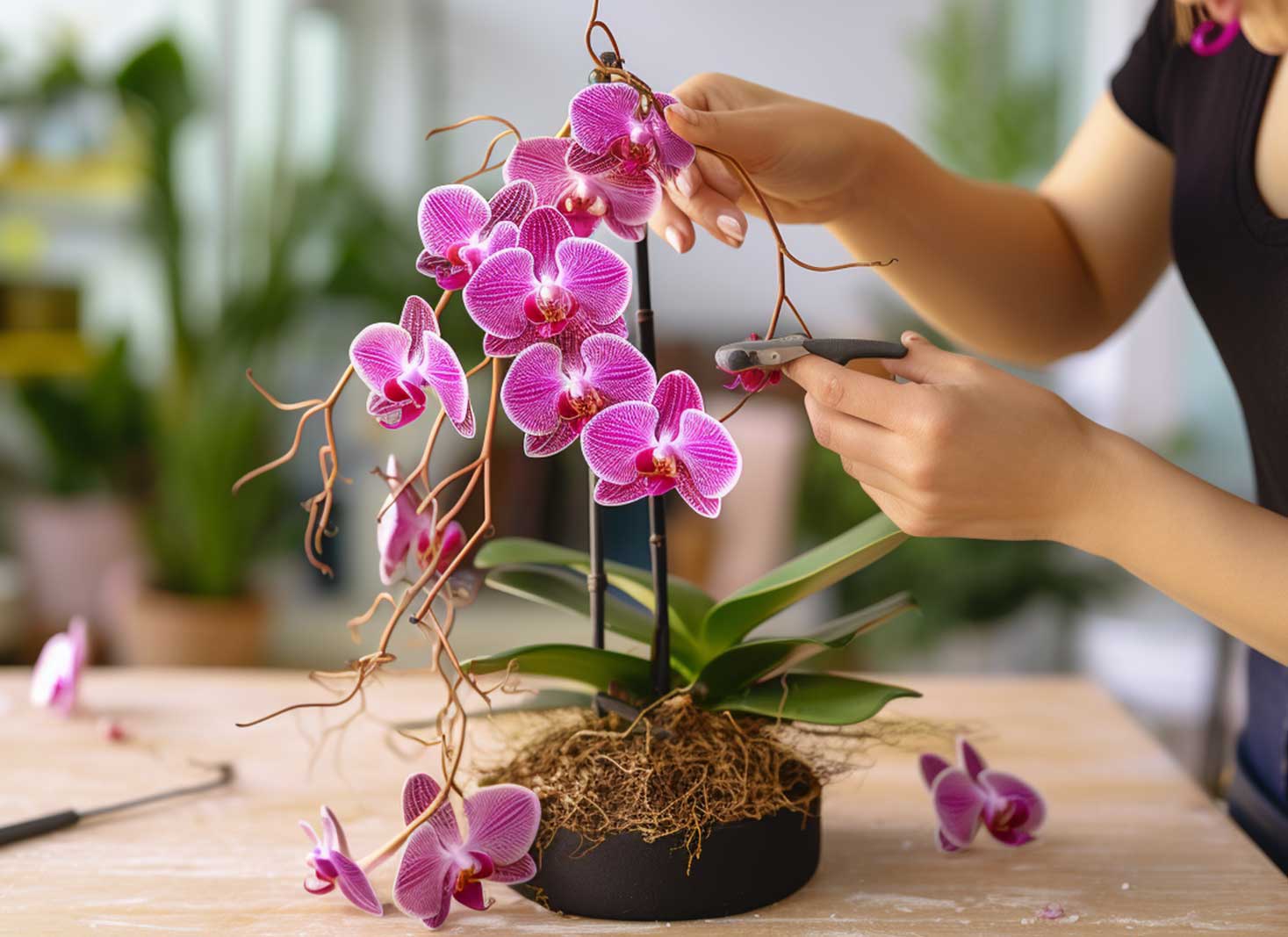 Pruning techniques for different orchid parts