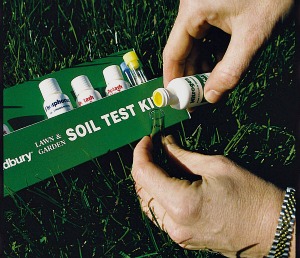 soil testing kit being used